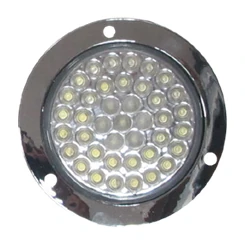 ไฟท้ายกลม LED กลม 3 รูยึด สีขาว (ขอบโครเมี่ยม)