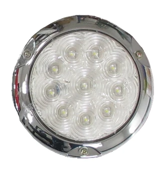 ไฟท้ายกลม LED 3 รูยึด (แบบนูน) สามมิตร สีขาว