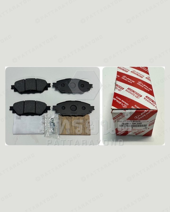 ผ้าดิสเบรคหน้า TOYOTA REVO 2WD 2015-19,INNOVA 2012-20 แท้ห้าง — เบอร์ร้าน K-04465-0K350