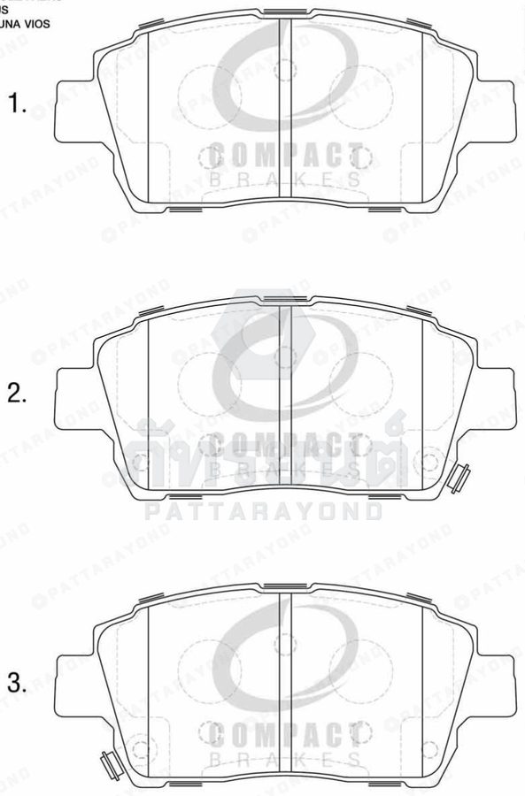 ผ้าเบรคหน้า TOYOTA ALTIS,VIOS