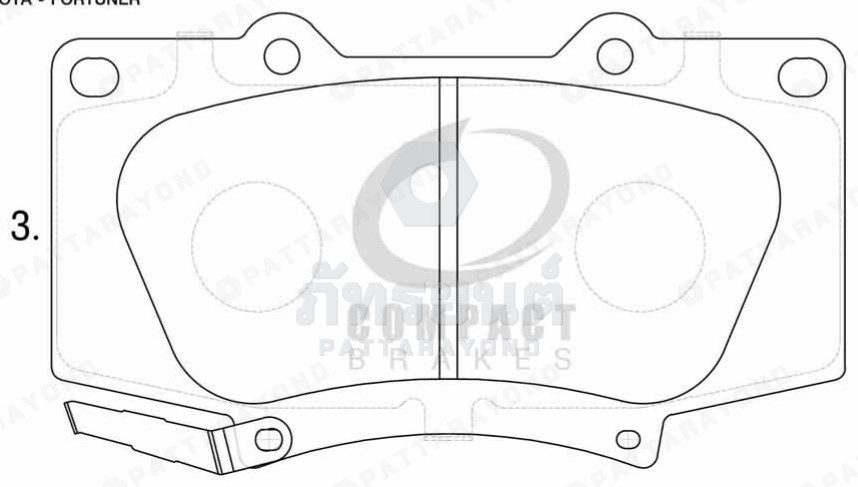 ผ้าเบรคหน้า TOYOTA FORTUNER 2.4-2.8 2015