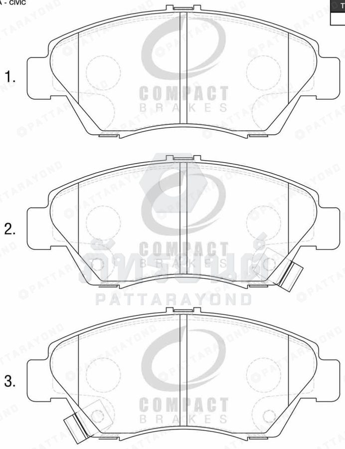 ผ้าเบรคหน้า HONDA CIVIC96-VTI