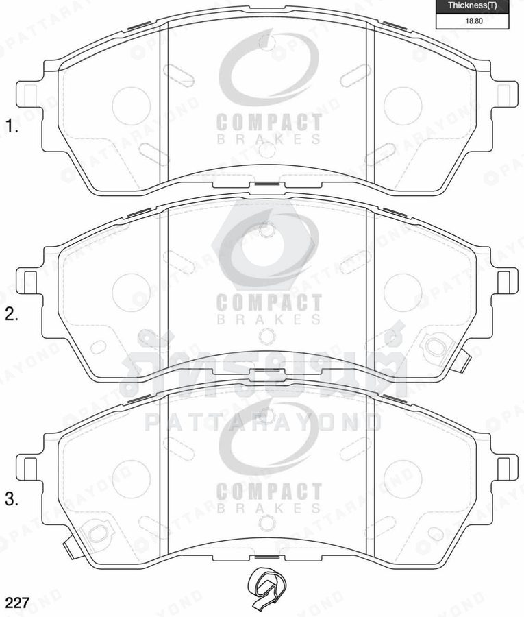 ผ้าดิสเบรคหน้า FORD EVEREST 2.2,3.2 2+4WD 2015-ON